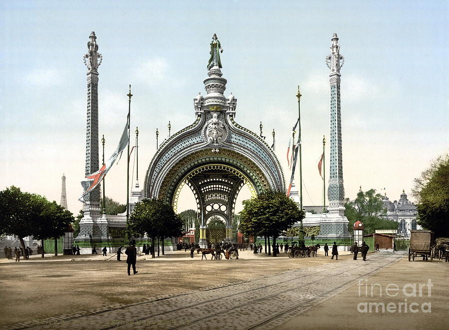 France Paris Exposition 1900 Painting by MotionAge Designs