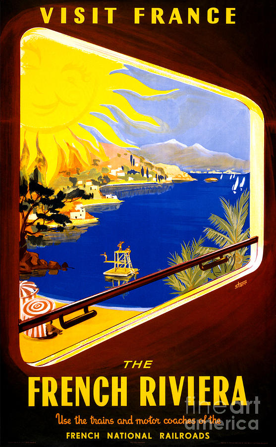 Vintage Painting - France Vintage Travel Poster Restored by Vintage Treasure
