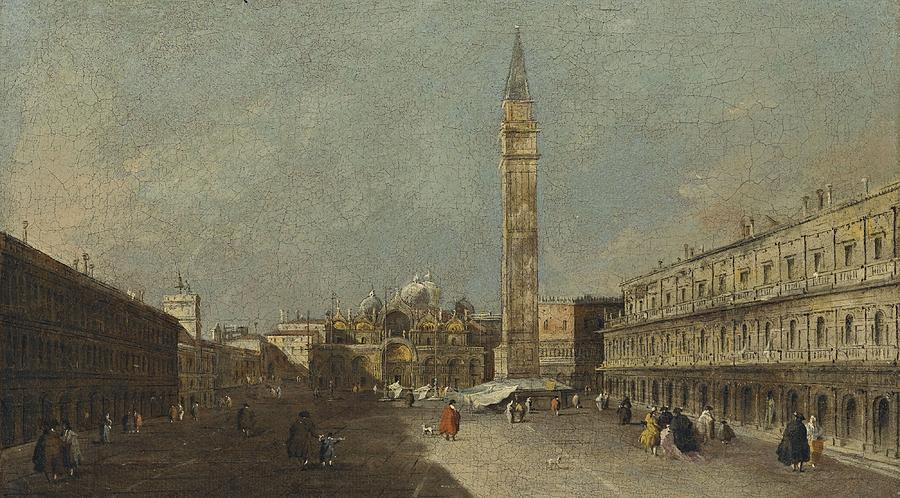 Francesco Guardi VENICE, A VIEW OF PIAZZA SAN MARCO LOOKING EAST TOWARDS THE BASILICA Painting by Celestial Images