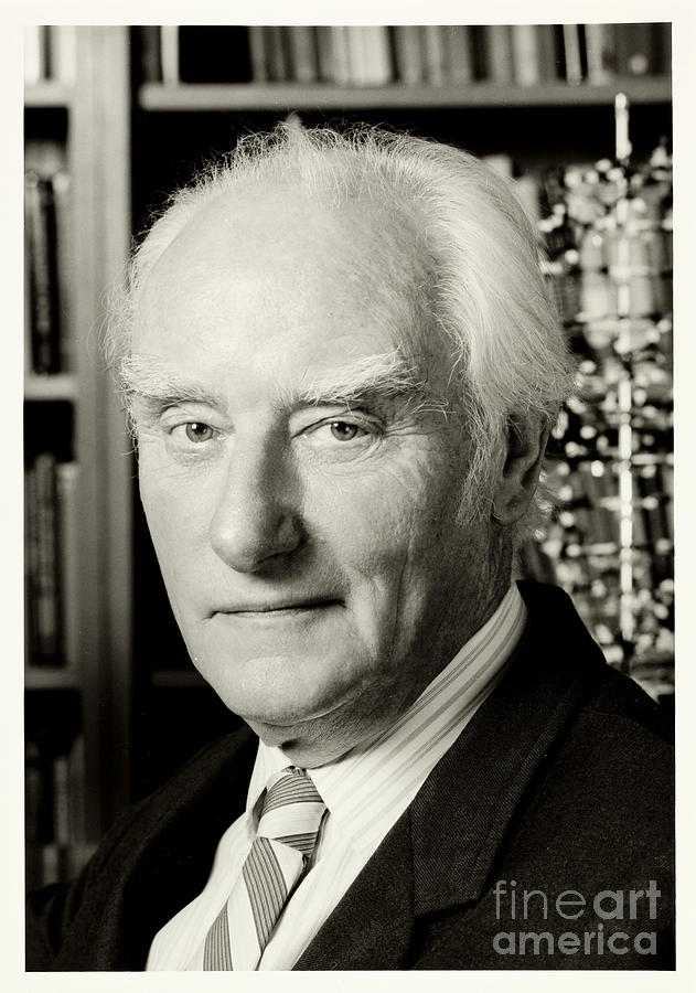 Francis Crick With Model Of Dna, 1995 Photograph by Wellcome Images