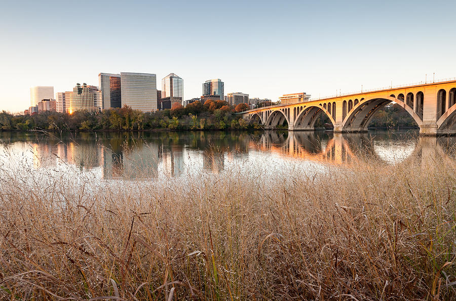 Washington D.c. Photograph - Francis Scott Key Bridge Arlington Virginia Potomac River Reflections by Mark VanDyke