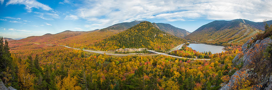 Franconia Notch Autumn View Pano Photograph by White Mountain Images