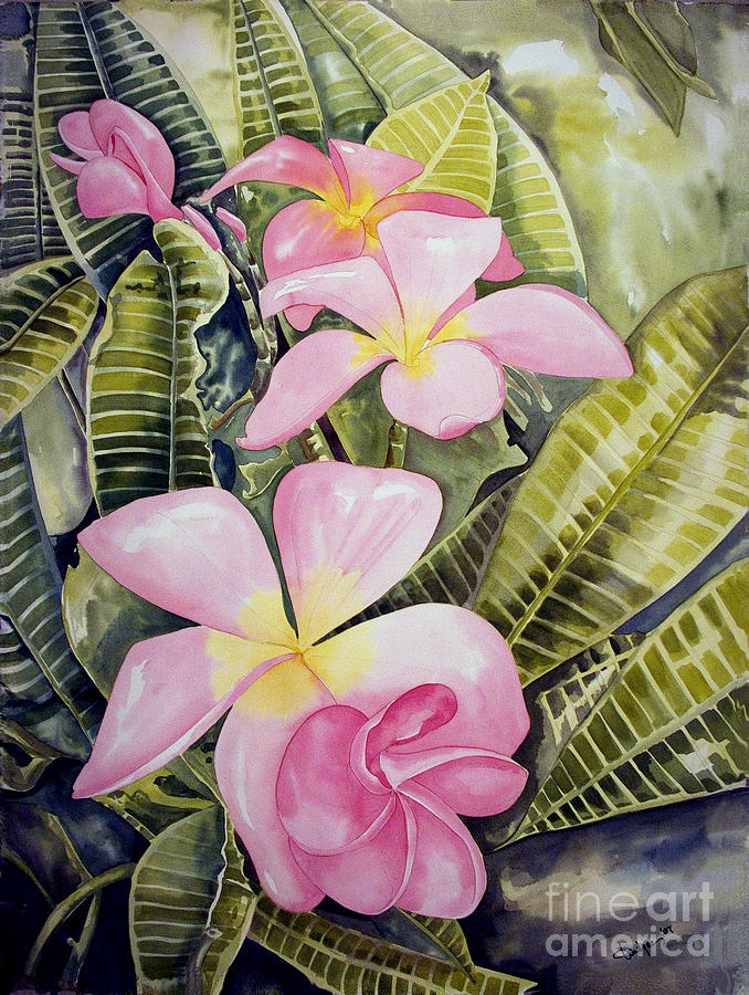 Frangipani Painting by Kandyce Waltensperger