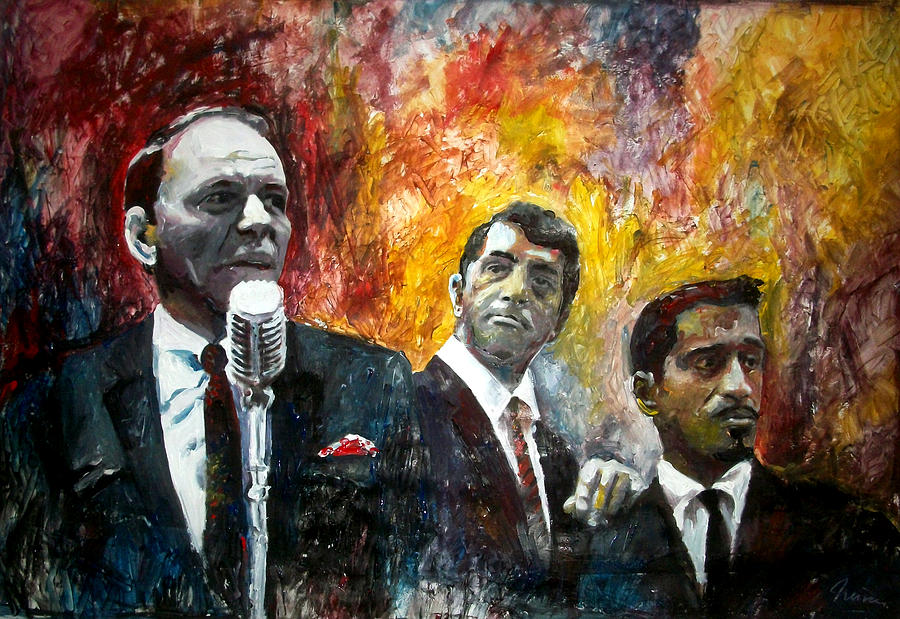 Jazz Painting - Frank, Dean And Sammy by Marcelo Neira