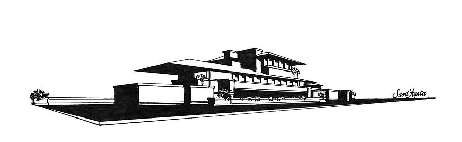 Frank Lloyd Wrights Robie House Drawing by Frank SantAgata