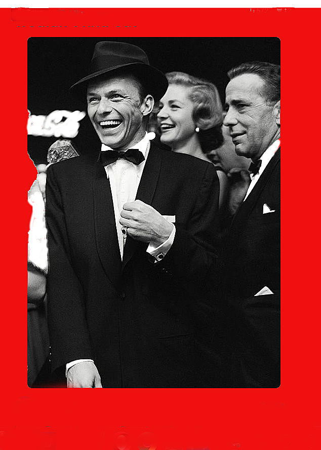 Frank Sinatra and Mr and Mrs Humphrey Bogart circa 1953-2016   Photograph by David Lee Guss