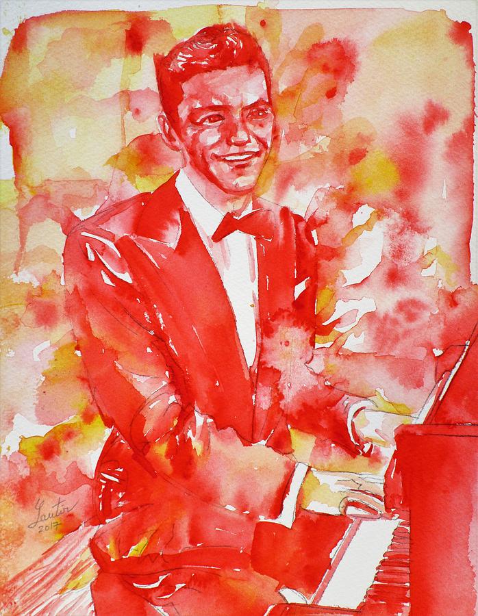 Frank Sinatra Mixed Media - FRANK SINATRA - watercolor portrait.11 by Fabrizio Cassetta