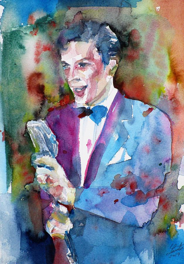 Frank Sinatra Painting - FRANK SINATRA - watercolor portrait.12 by Fabrizio Cassetta