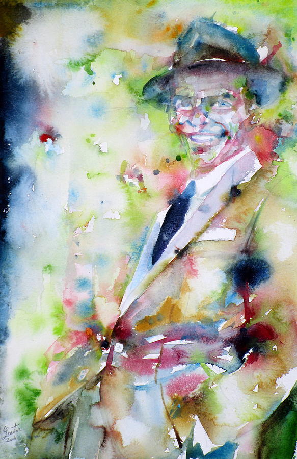 Frank Sinatra Painting - FRANK SINATRA - watercolor portrait.6 by Fabrizio Cassetta