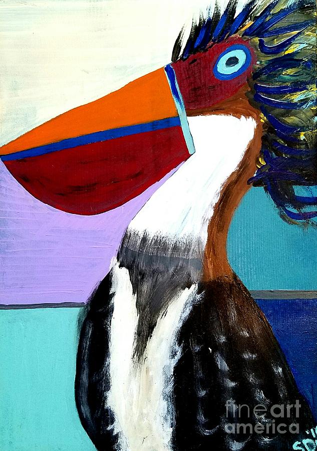 Frank The Funky Pelican Painting by Scott D Van Osdol - Fine Art America