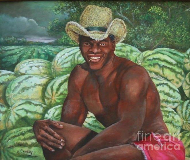 Frank The Watermelon Man Painting by Toni Crosby