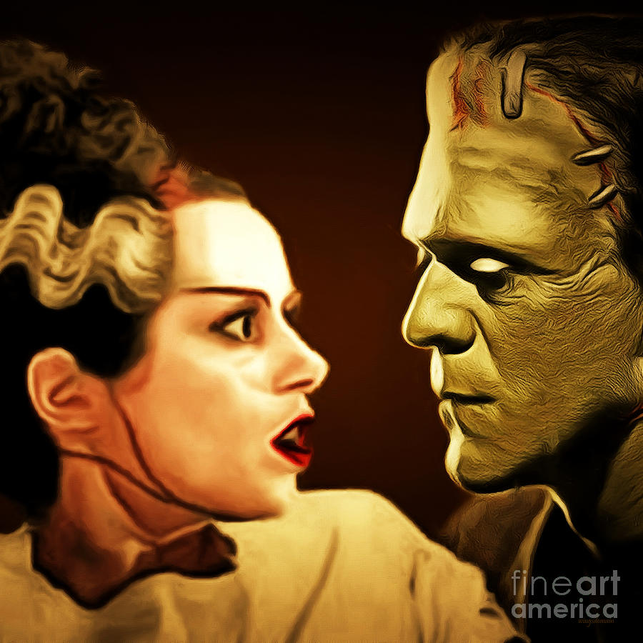 frankenstein and bride painting