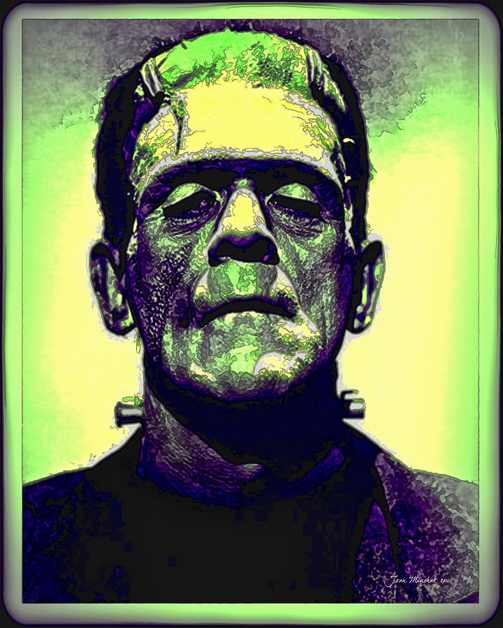 Halloween Movie Photograph - Frankenstein in Color by Joan  Minchak