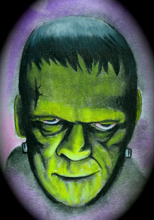 Frankenstein Drawing by Photos by Staci Art by Douglas Pixels