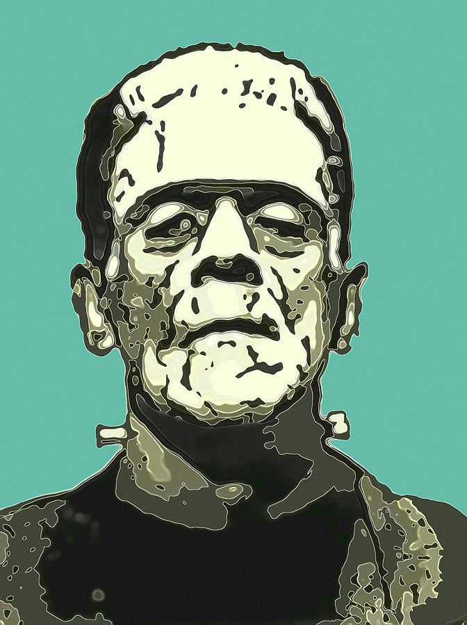 Halloween Movie Photograph - Frankensteins Monster Karloff Comic by Joy McKenzie