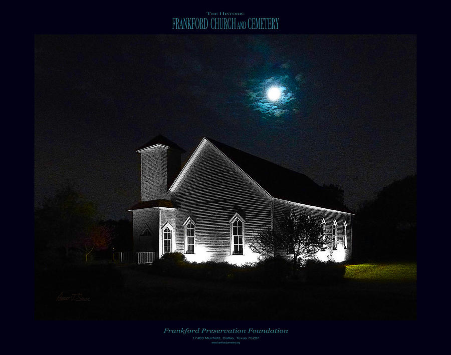 Frankford Church Full Moon Pre-Eclipse Poster Photograph by Robert J Sadler