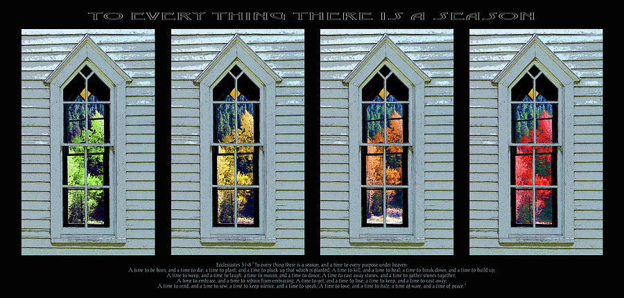 Frankford Church Window In Four Seasons Photograph by Robert J Sadler