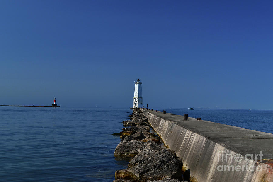 Frankfort Lighthouse in Michigan Photograph by Amy Lucid
