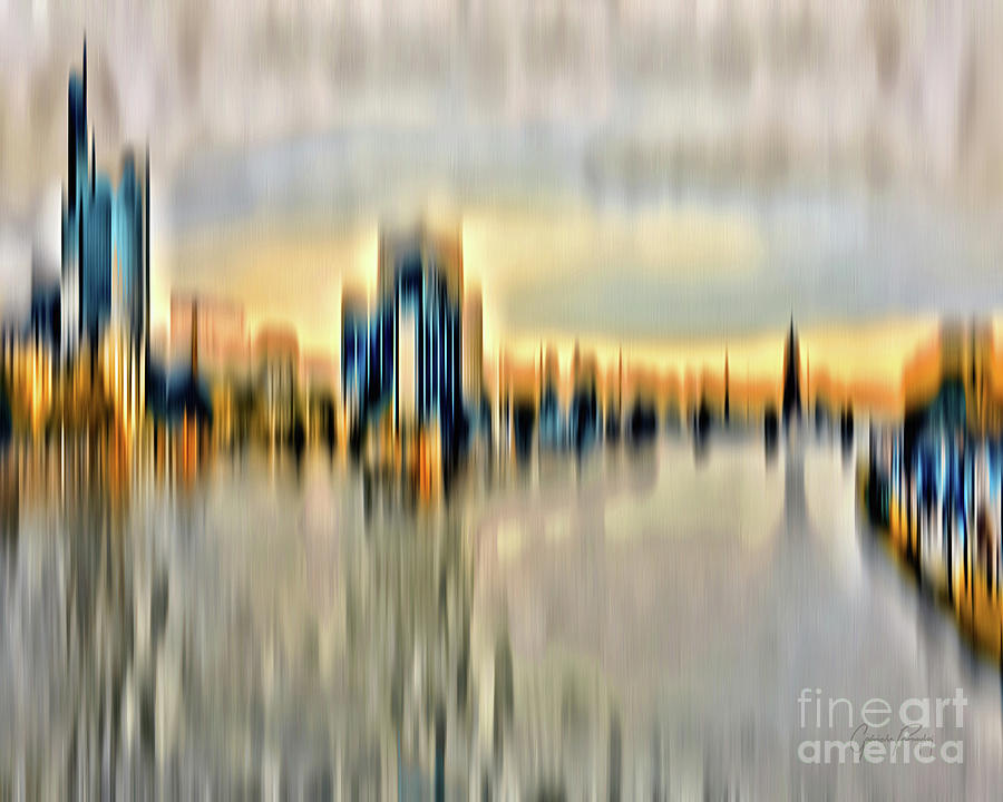 Frankfurt - Golden Sunset Abstract Digital Art by Gabriele Pomykaj