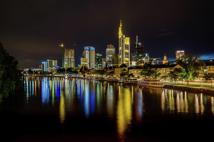 Frankfurt Skyline At Night Photograph By Cityscape Photography Pixels
