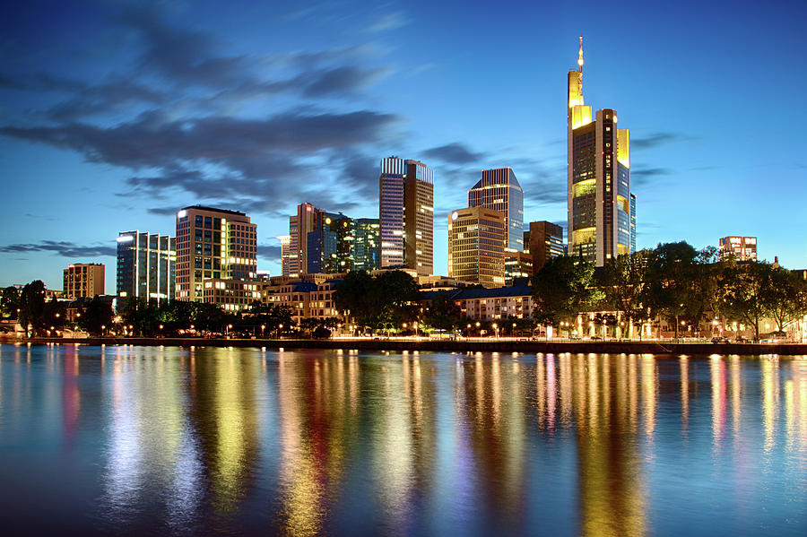 Frankfurt Skyline at night by Marc Huebner Frankfurt Skyline at night by Marc Huebner
