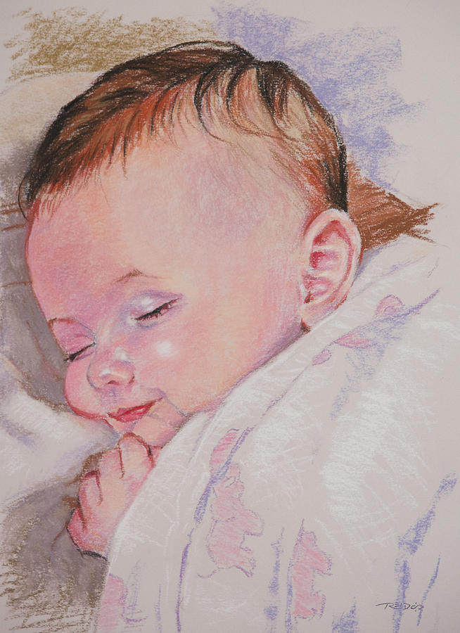 Frankie Asleep Pastel by Christopher Reid