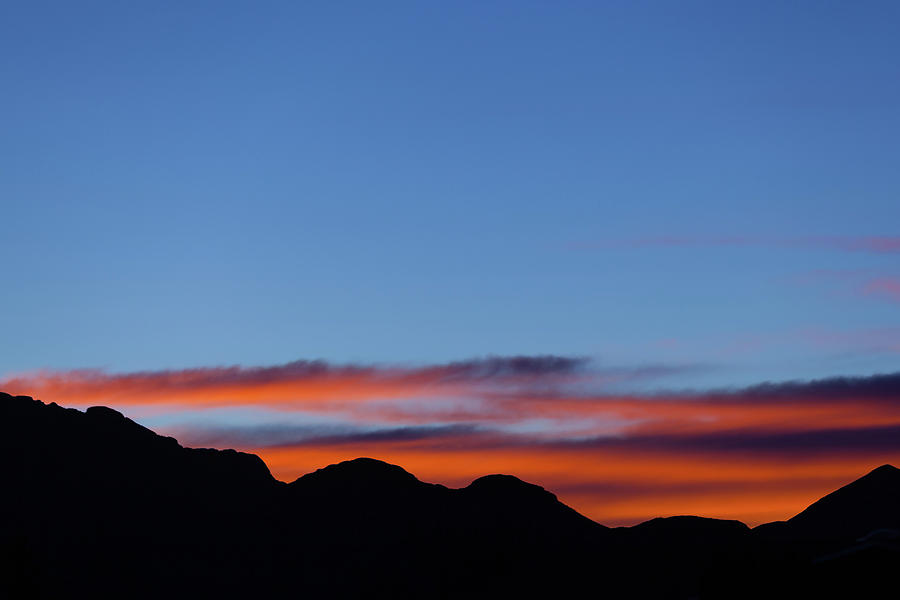 Franklin Mountain Orange Sunset Photograph by SR Green