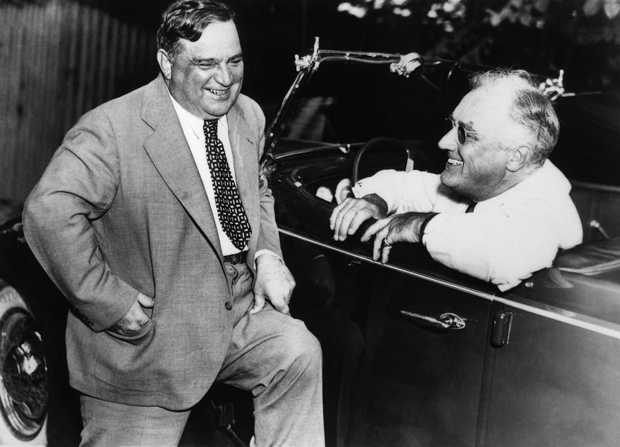 Franklin Roosevelt and Fiorello LaGuardia in Hyde Park - 1938 Photograph by War Is Hell Store