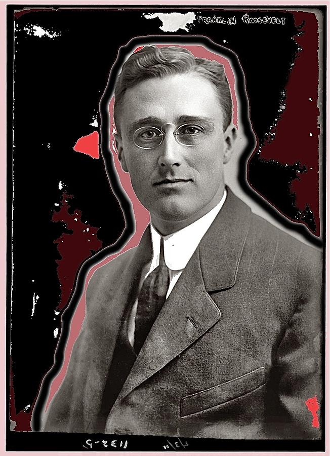 Franklin Roosevelt on February 3 1911 color and drawing added 2015 Photograph by David Lee Guss