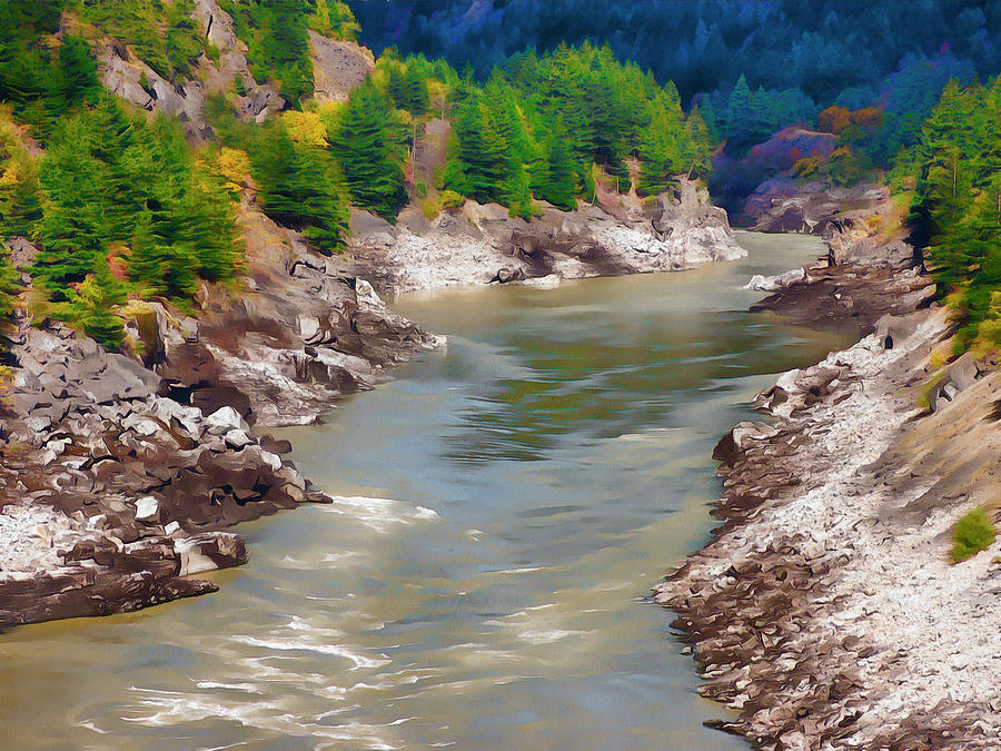 Fraser Canyon At Hells Gate Digital Art by Leslie Montgomery