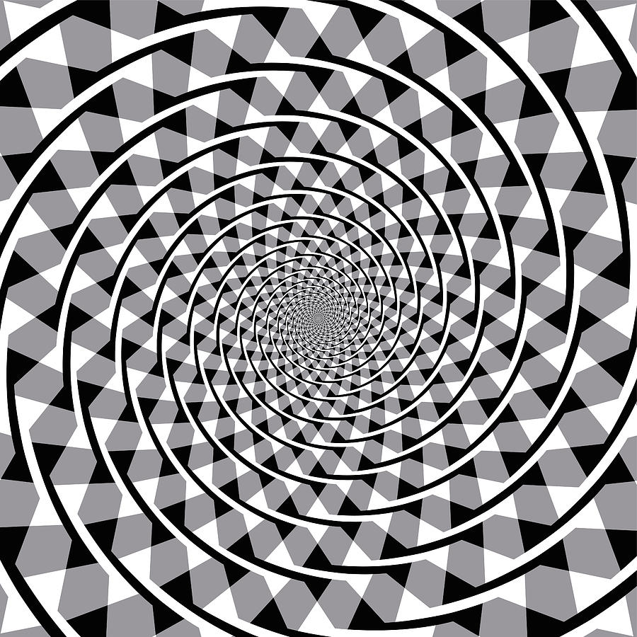 black and white spiral optical illusions