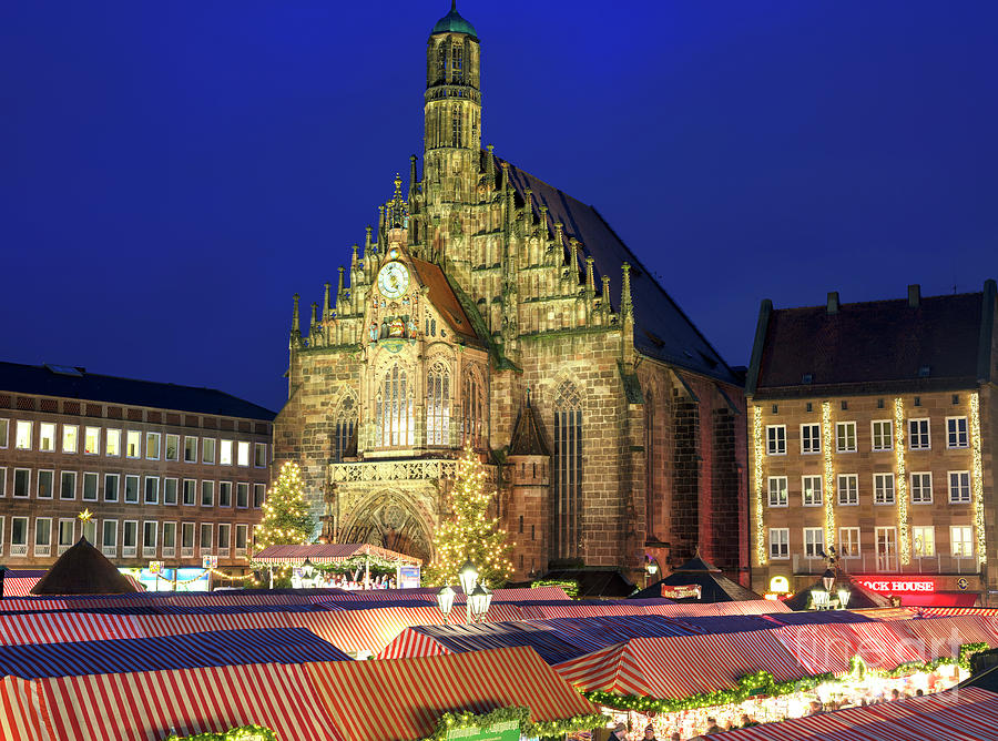 Frauenkirche Lights Nuremberg  Photograph by John Rizzuto