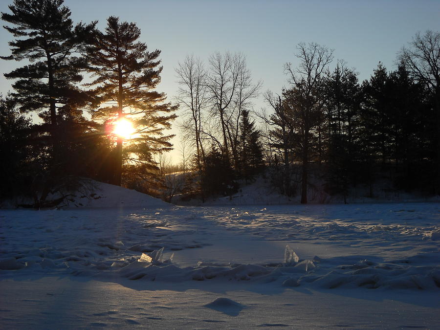 Frazil Ice Chunks at Sunrise Photograph by Kent Lorentzen