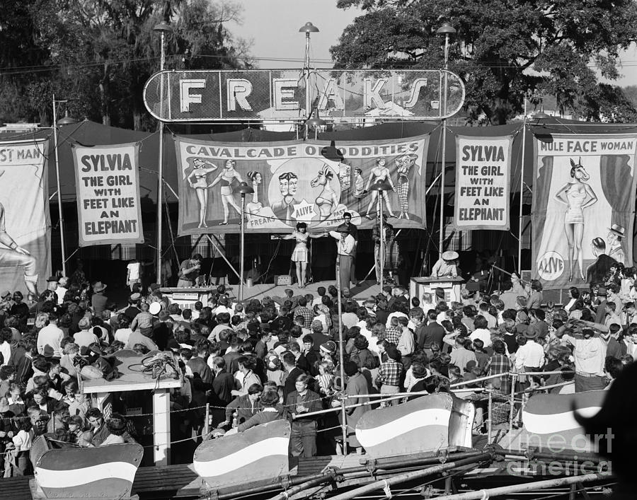 Freak Show At County Fair, C.1950s Photograph by C.S. Bauer/ClassicStock