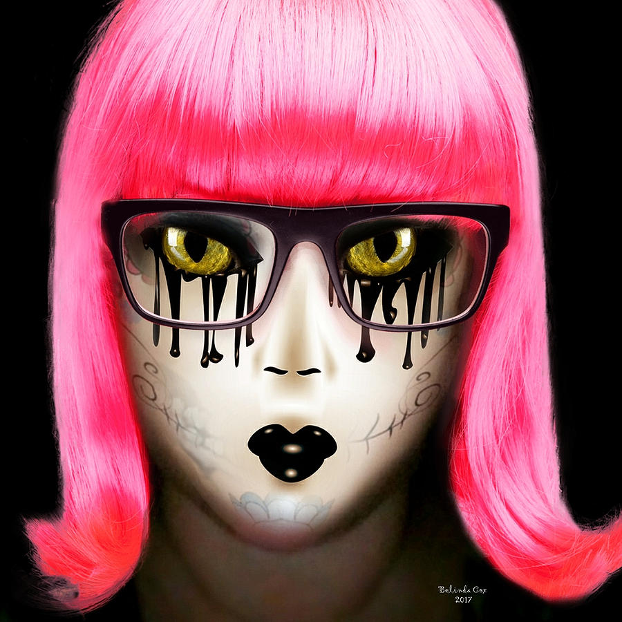 Freaky Doll with Pink Hair Digital Art by Artful Oasis
