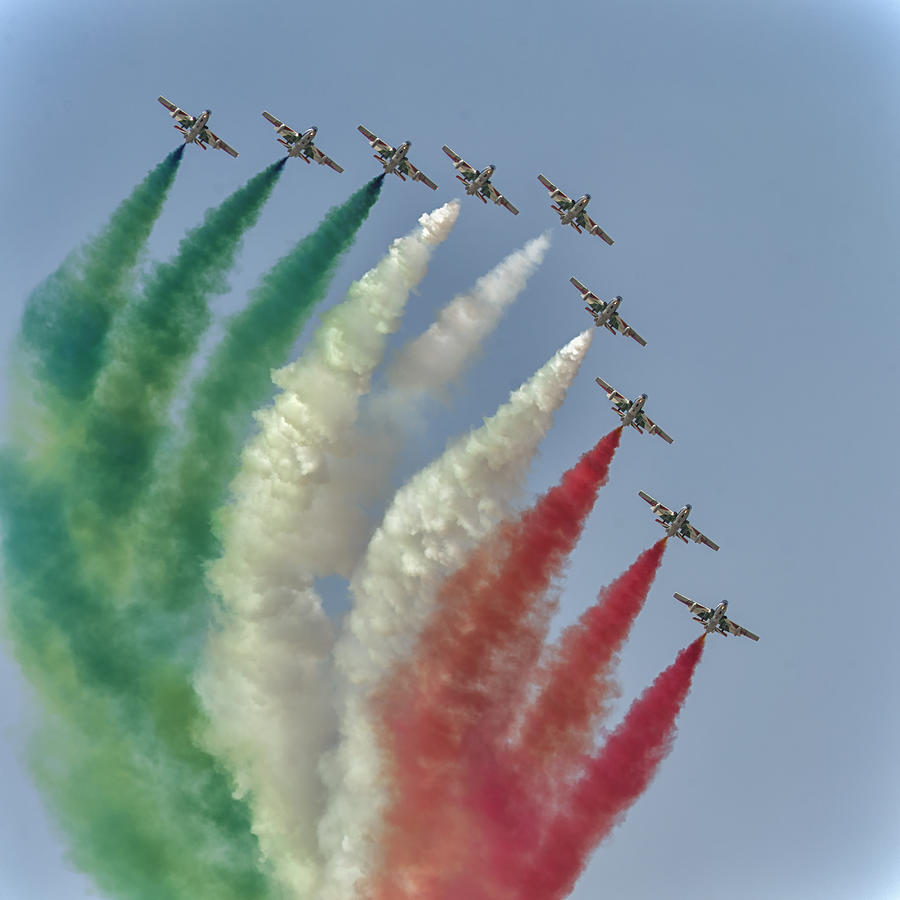 Frecce Tricolori at Dubai Air Show, UAE Photograph by Ivan Batinic