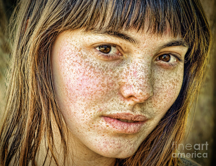 Freckle Face Close Up III color version Photograph by Jim Fitzpatrick