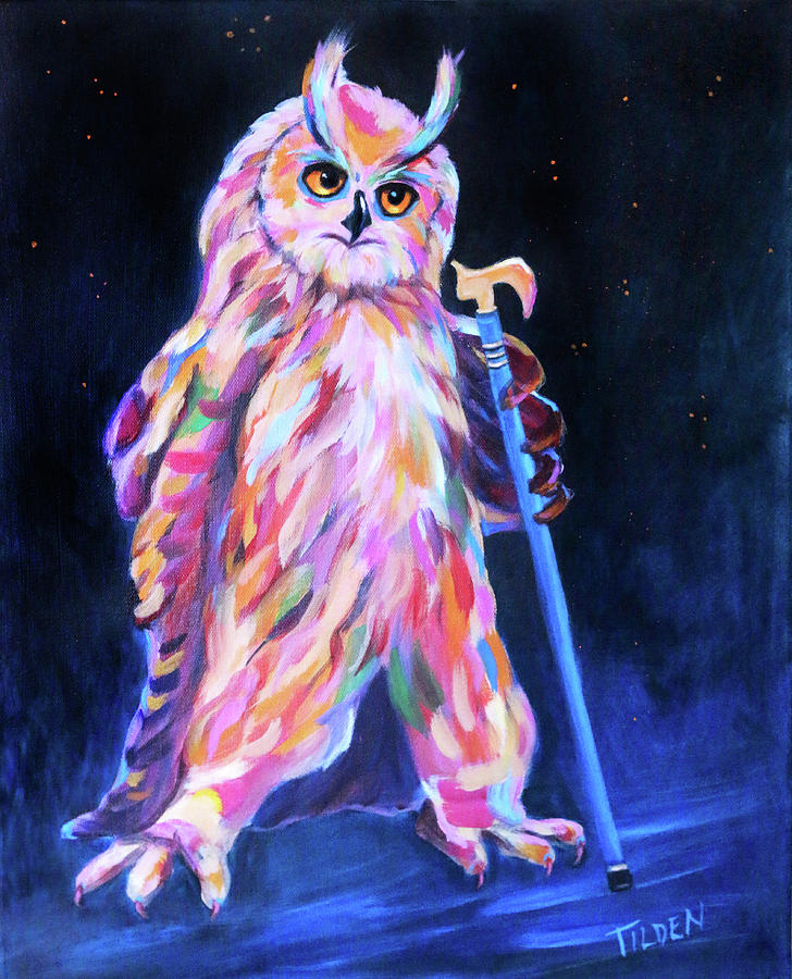 Fred Dancing Eurasian Owl Painting By Linda Tilden Fine Art America