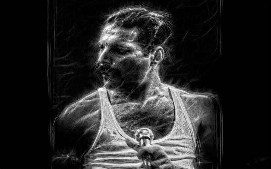Freddie Mercury - Charcoal Photograph by Doc Braham