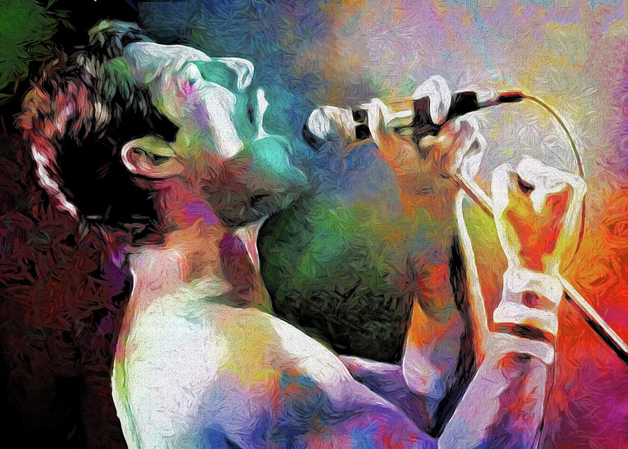Freddie Mercury Mixed Media - Freddie Mercury by Mal Bray Freddie Mercury Mixed Media - Freddie Mercury by Mal Bray