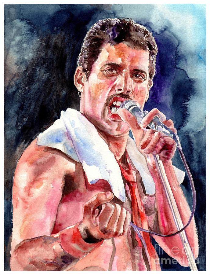 Freddie Mercury Painting - Freddie Mercury Singing by Suzann Sines