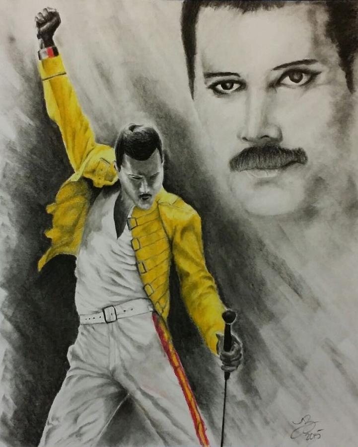 Freddy Mercury Drawing by Tim Brandt | Pixels