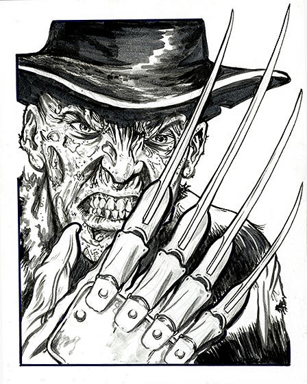 Freddy Krueger Drawing - Freddys Glove by Marco DiLeonardo.