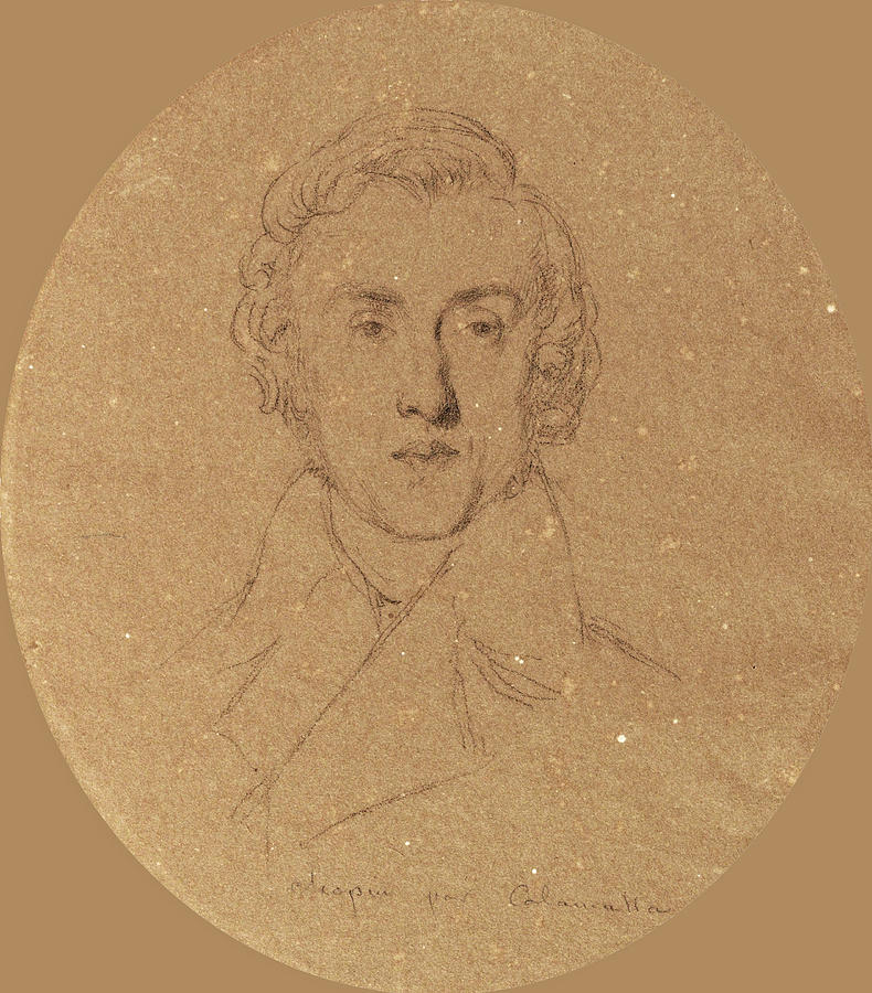 Frederic Chopin Drawing by Luigi Calamatta