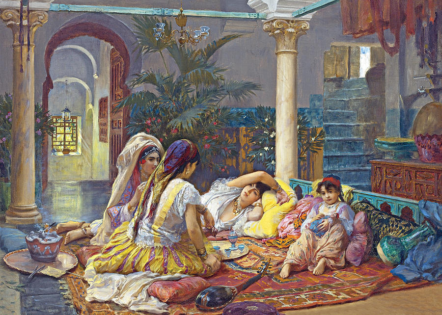 Frederick Arthur Bridgman Harem Painting by Munir Alawi