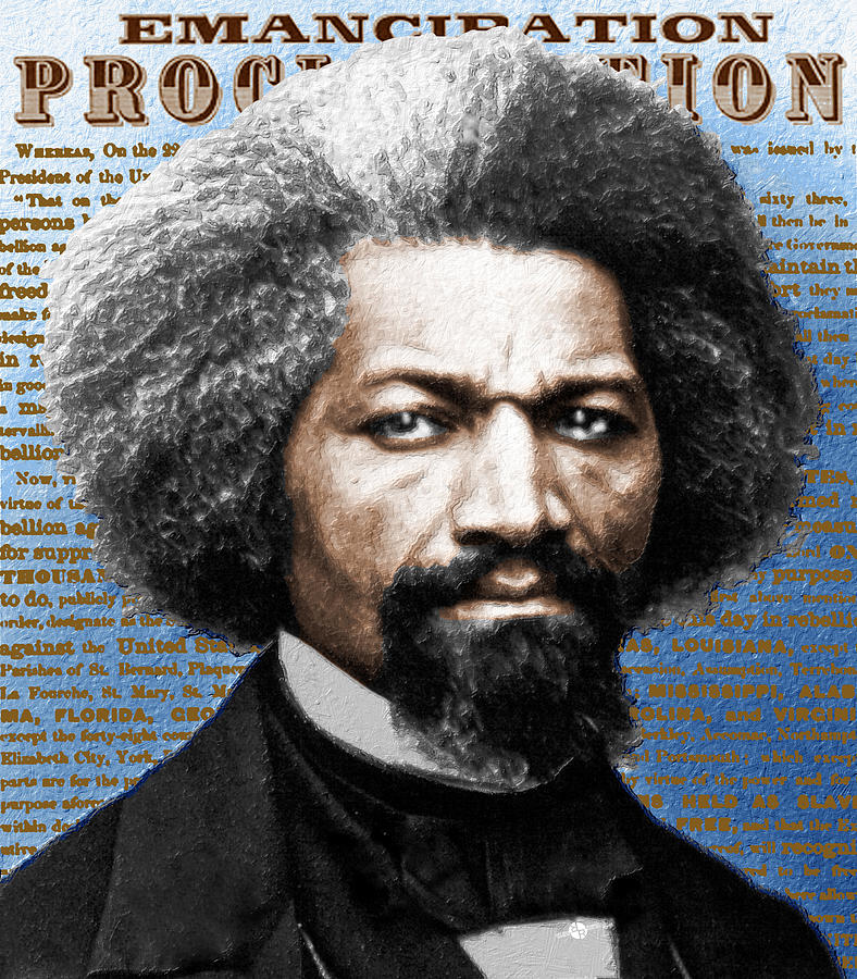 Frederick Douglass And Emancipation Proclamation Painting In Color  Painting by Tony Rubino