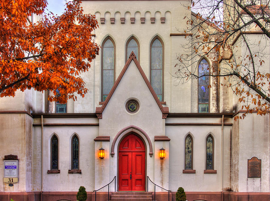 Frederick Maryland Historic District Series - Entrance to the Evangelical Lutheran Church No. 15b Photograph by Michael Mazaika