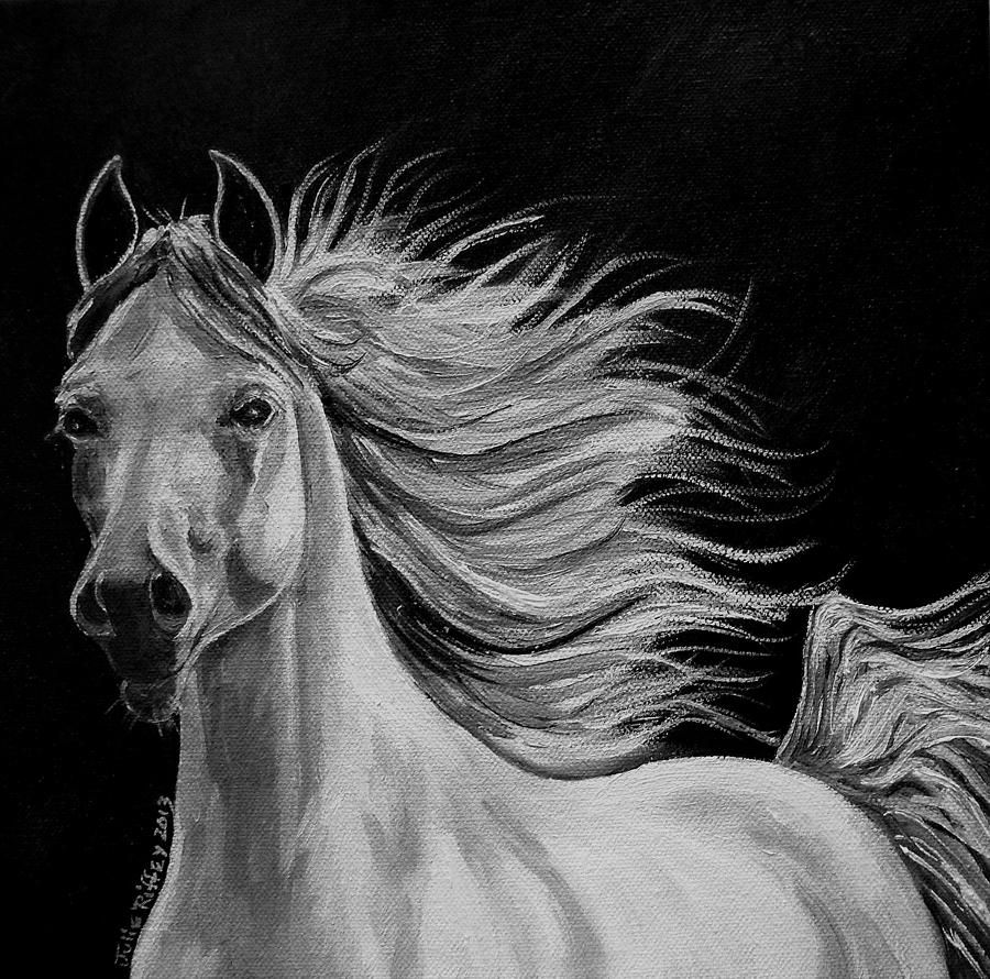 Free- Black and White Painting by Julie Brugh Riffey