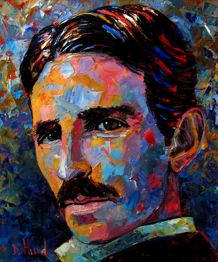 Free Energy Nikola Tesla Painting by Debra Hurd