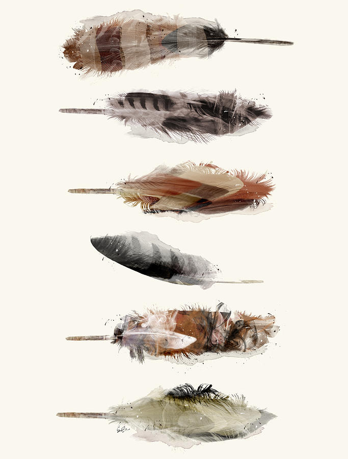 Feather Painting - Free Fall Feathers by Bri Buckley